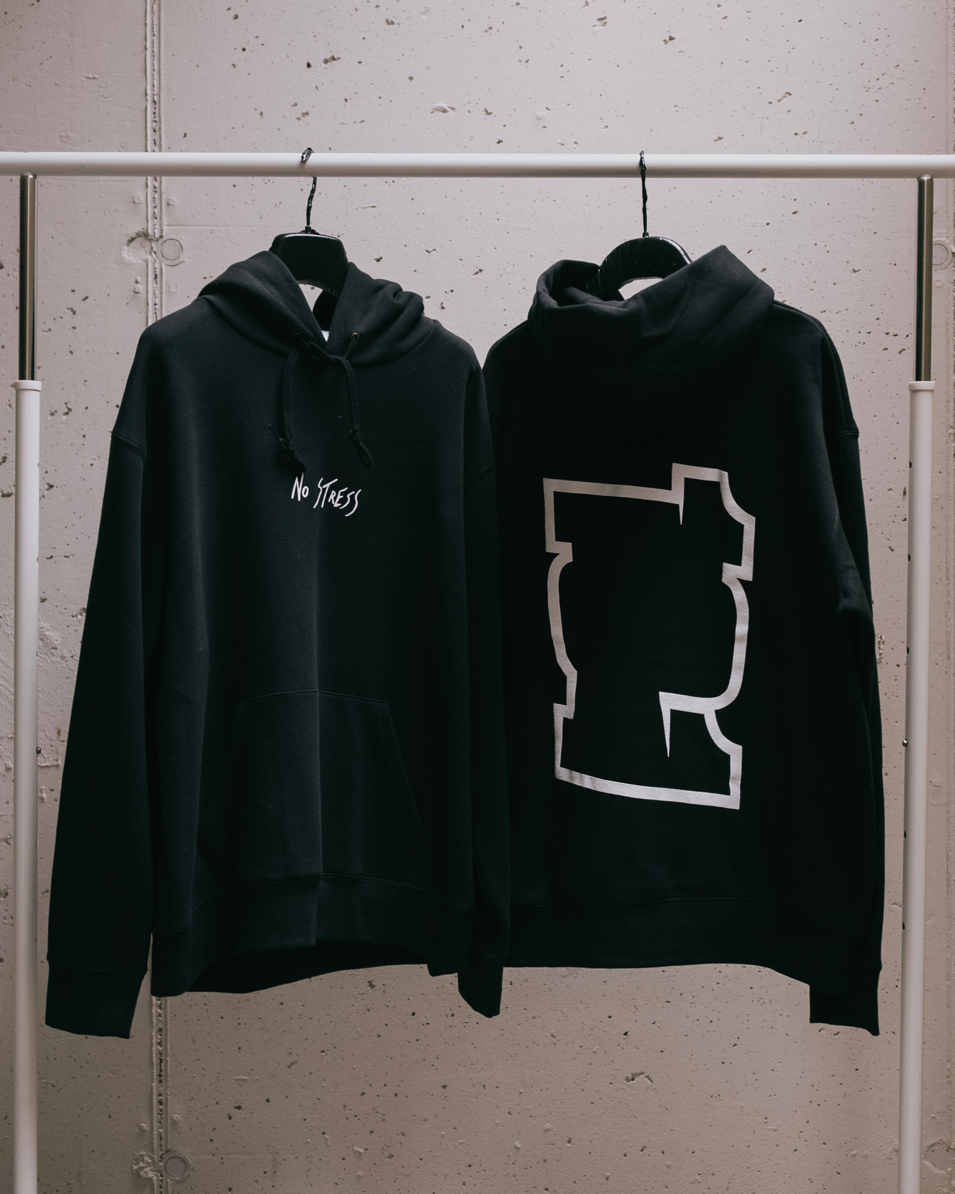 NO STRESS 101 Black Hoodie - Il mio negozio