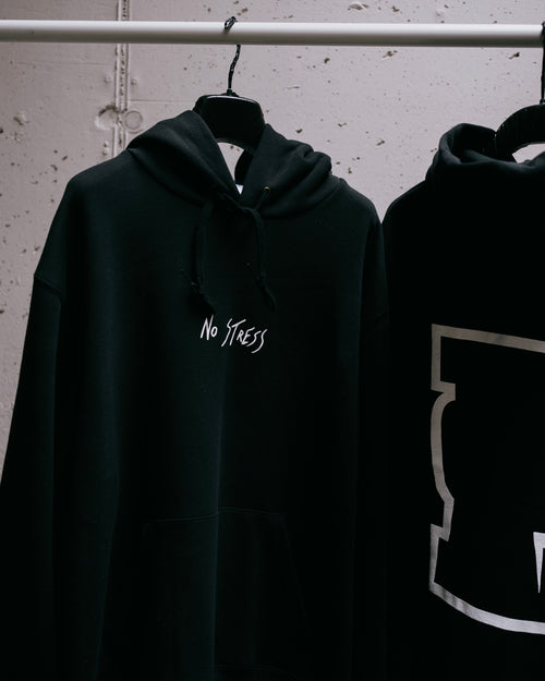 NO STRESS 101 Black Hoodie - Il mio negozio